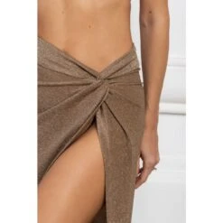 Knot Front Beach Skirt In Gold -Other || Traffic People Shop xa3l82jwzjfmce3wkcl0