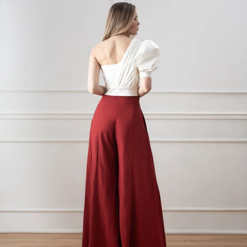 Emily Asymmetric Poplin Top Ecru 3 Emily Asymmetric Poplin Top Ecru - Image 3