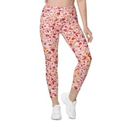 High Waist Yoga Leggings In Red Garden -Other || Traffic People Shop xsmsbcxxhxbd38m4nfdu