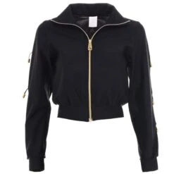 Fitcy Top With Golden Details In Black