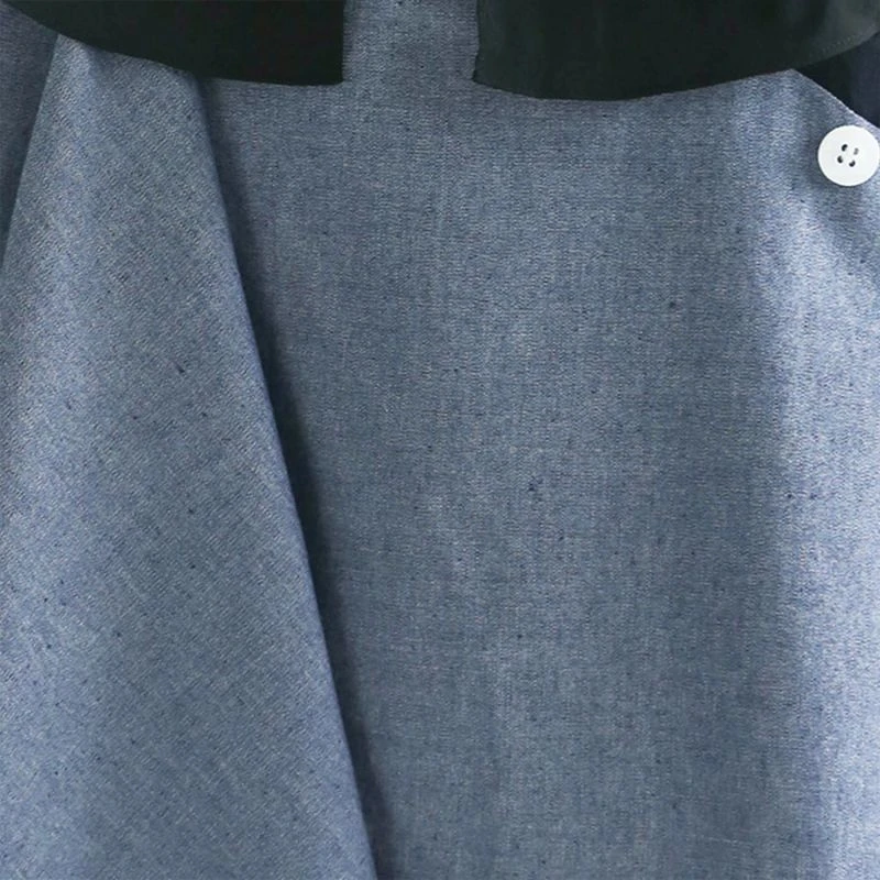 Ravello Back Draped Button Detail Skirt In Blue Cloud 4 Ravello Back Draped Button Detail Skirt In Blue Cloud - Image 4