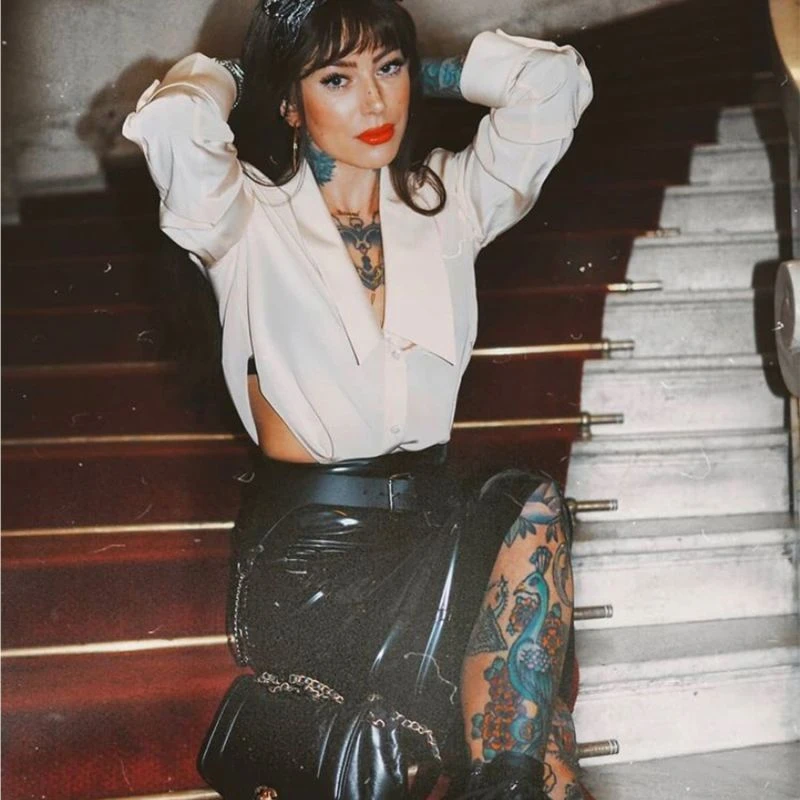 Latex Midi Skirt - Black 3 Latex Midi Skirt - Black - Image 3