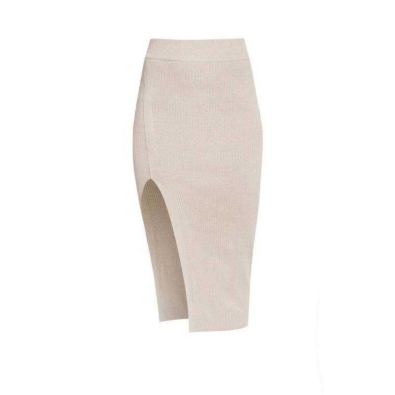 High-Slit Knit Midi Skirt 1 High-Slit Knit Midi Skirt