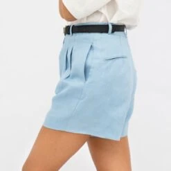 French Riviera Linen Mom Shorts In Sommerhus Blue -Other || Traffic People Shop zbqj70ep7uk4ayy7rkvs